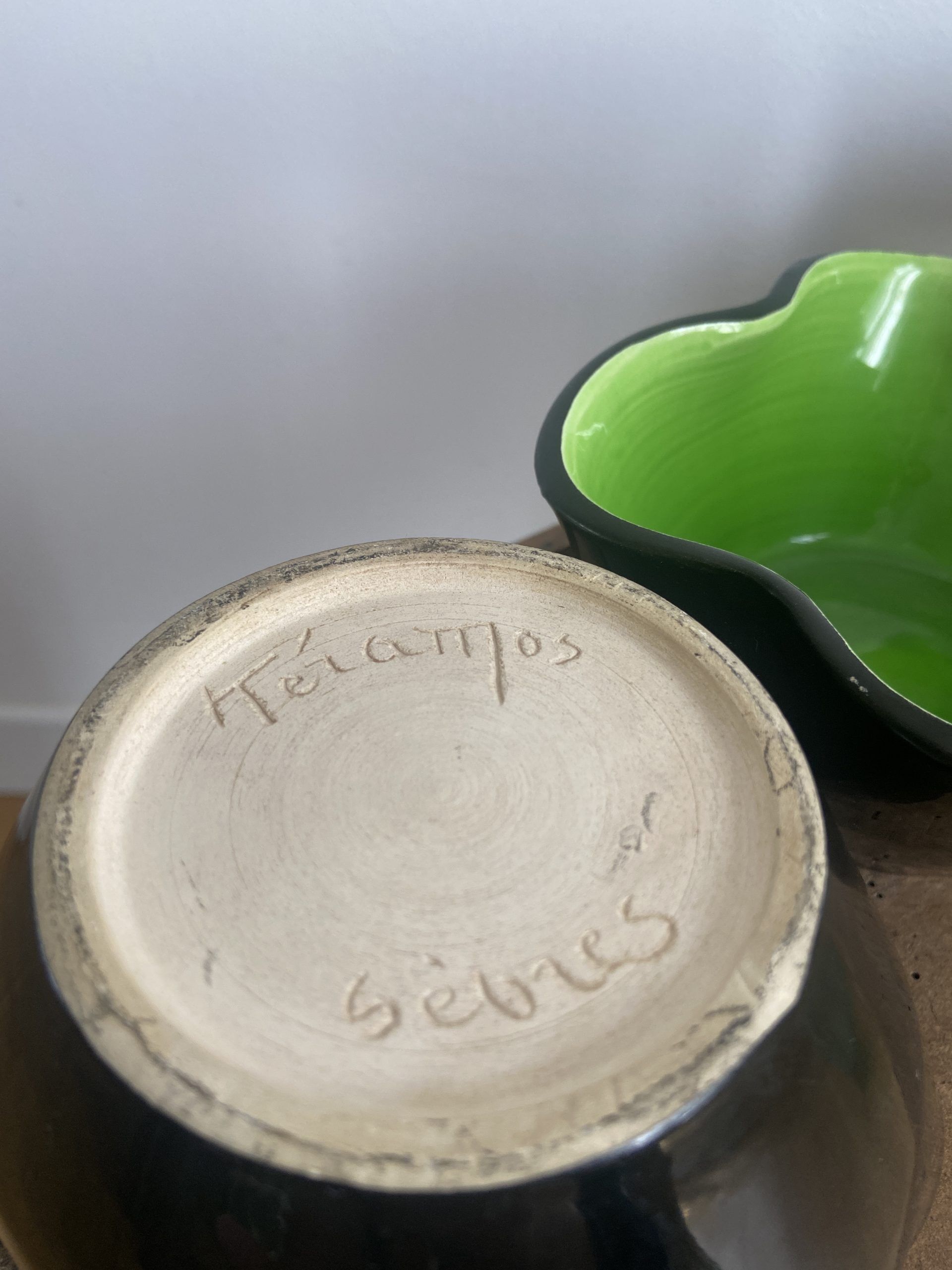 Set of 4 ceramic bowls or empty pockets from the Kéramos workshop in Sèvres, 1950