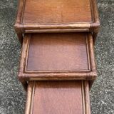 Set of 3 nesting tables, bamboo, vintage, 80s