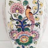 Delft potiche vase polychrome parakeets decoration