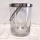 Glass and silver metal ice bucket