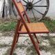 Pair of Italian folding chairs in vintage canning