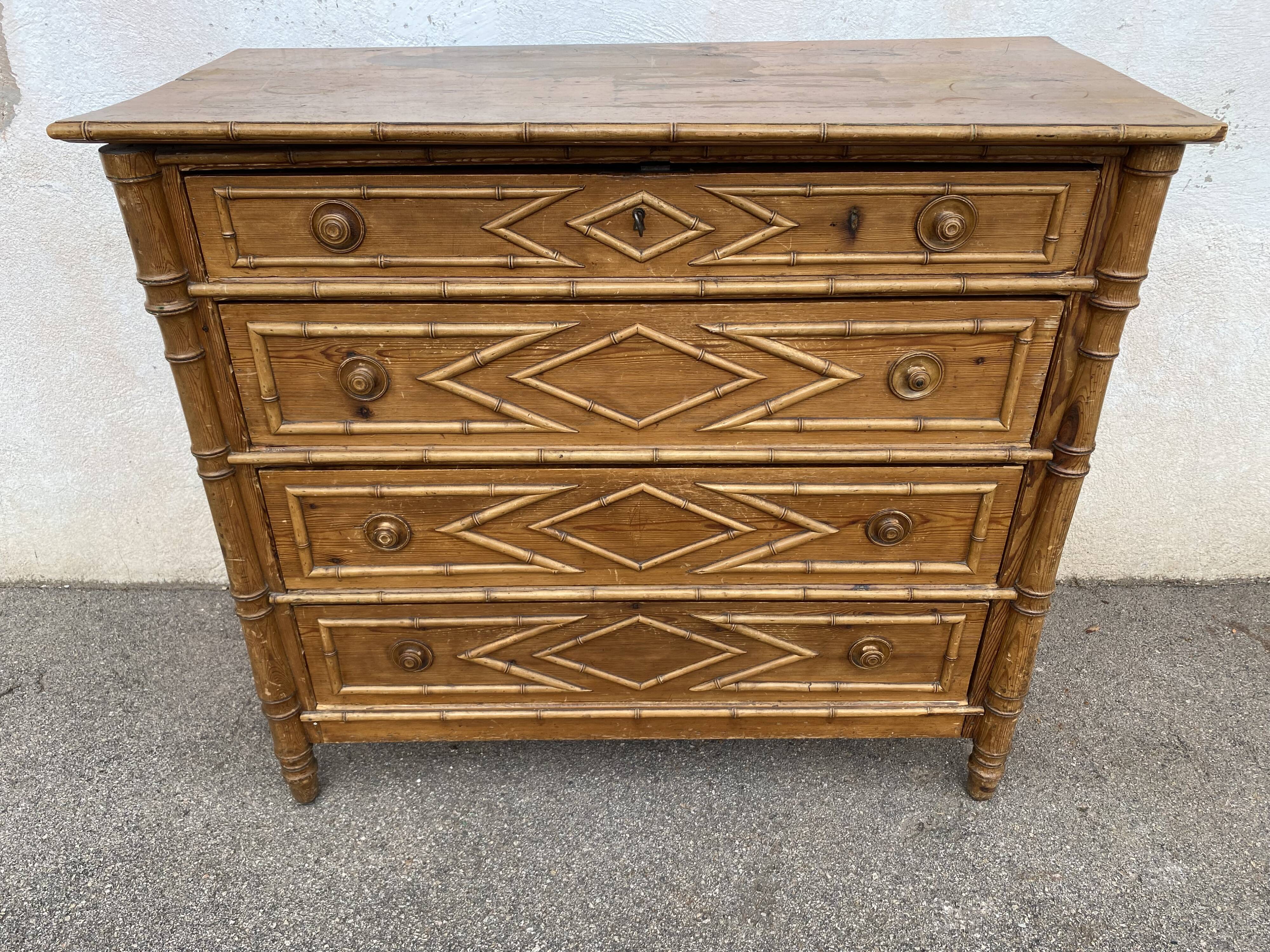Bamboo chest of drawers