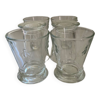 Verres motif abeilles