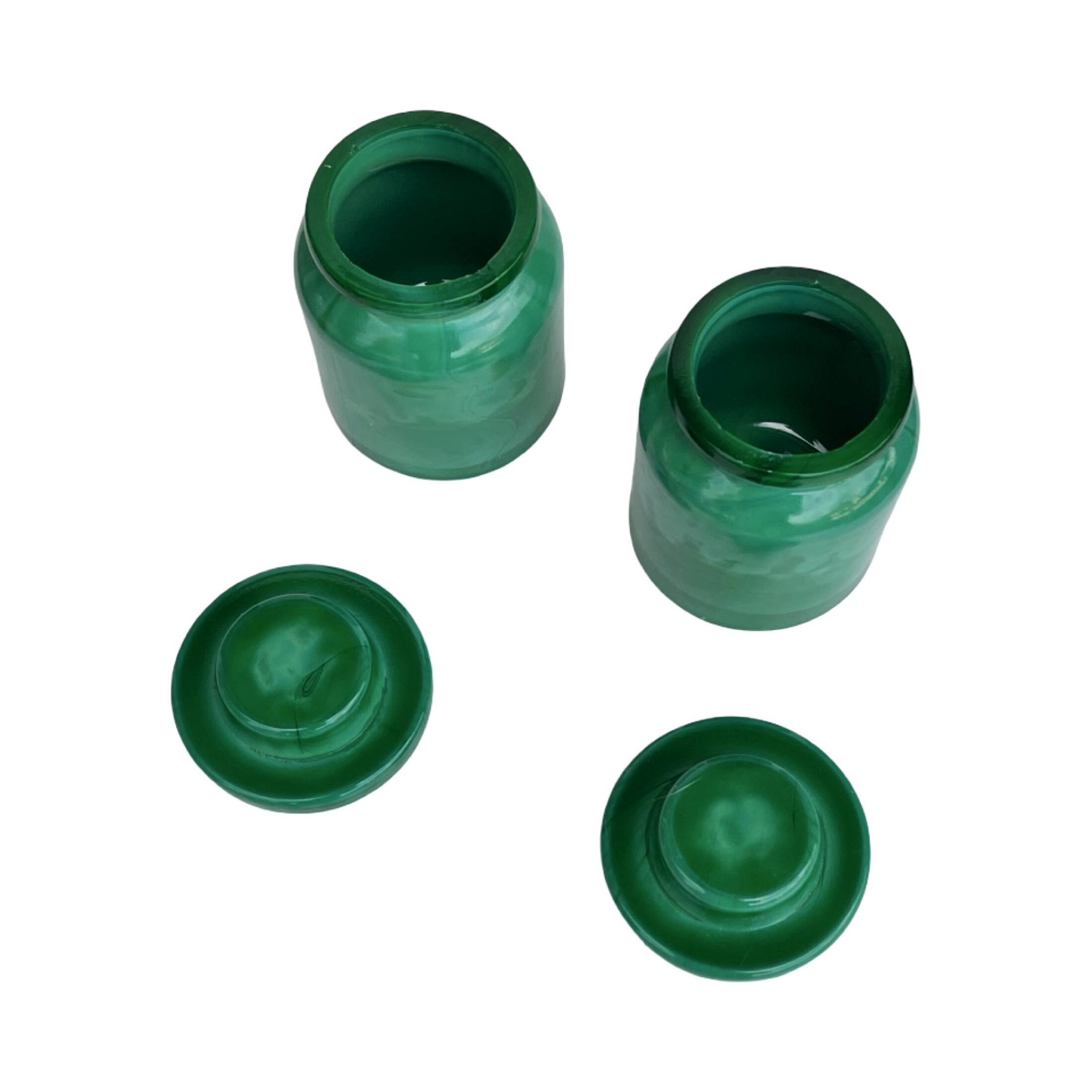 Malachite glass containers – Czechoslovakia, 1970s