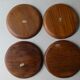 Lot of 4 plates or teak serving dishes, 70-80s