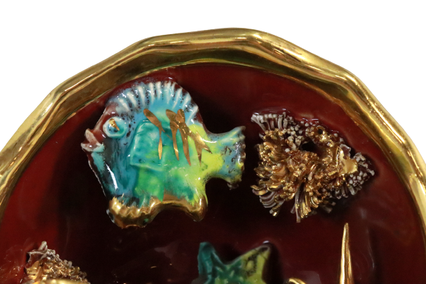 Vintage Vallauris ceramic table lamp lamp