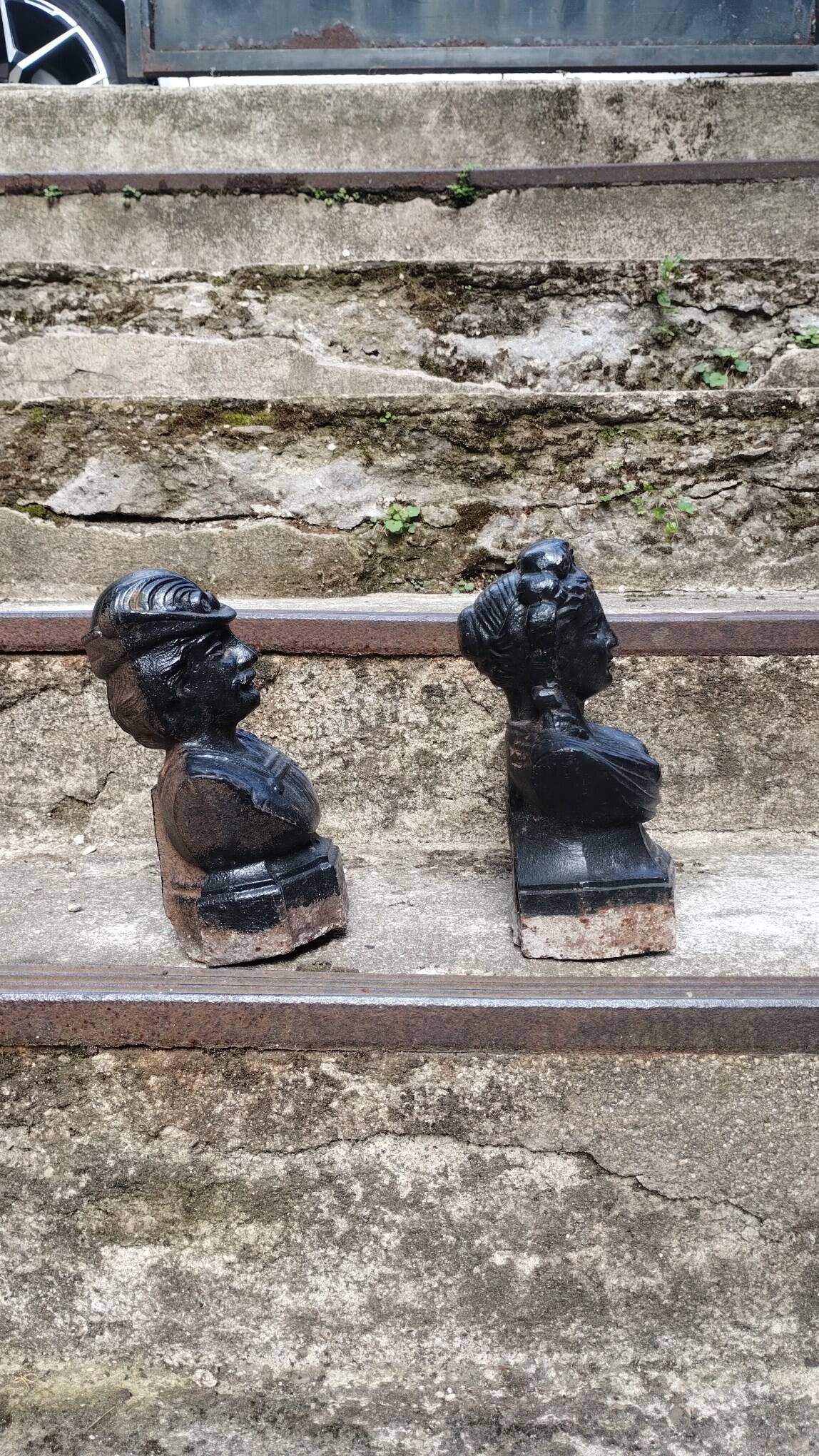 Pair of cast iron andirons