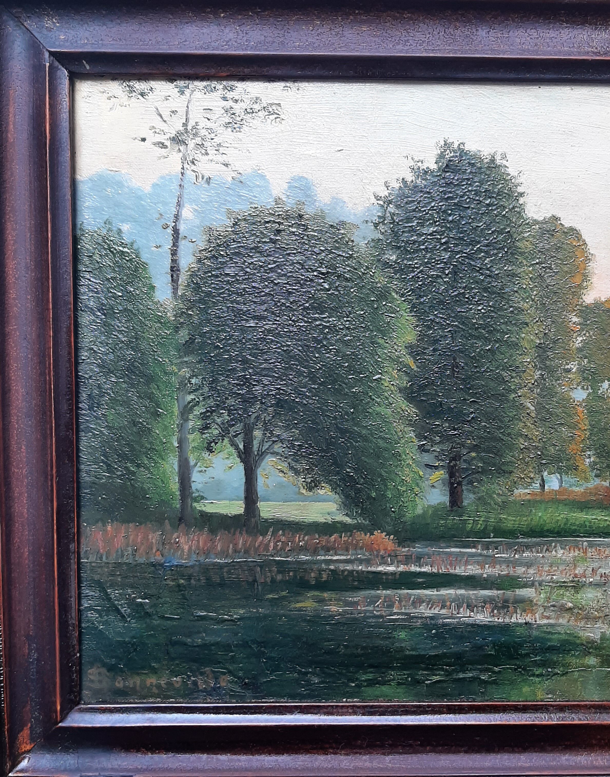 Impressionist painting, oil on canvas signed sonneville + 4 new cds