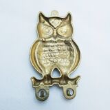 Patère double en laiton représentant un hibou