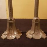 Pair of art deco pewter candlesticks.