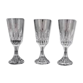 Baccarat modèle Assas, 3 verres à vin, cristal, signés, 17,9 cm, excellent état.