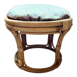 Pouf en rotin vintage