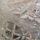 Structured glass round ceiling lamp vintage 60s-70s