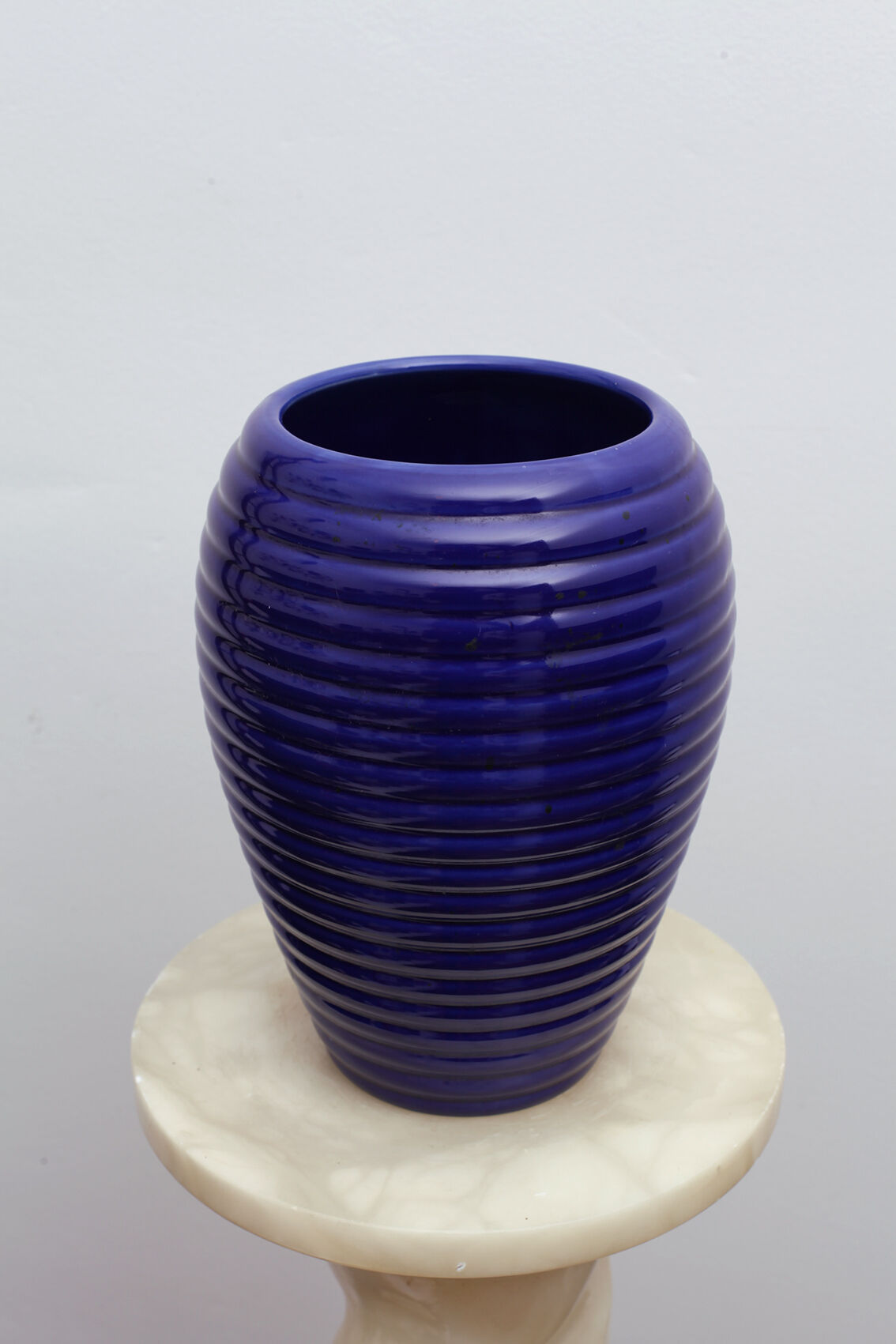 Blue Ceramic Vase - layered ring shape