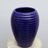 Blue Ceramic Vase - layered ring shape