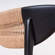 Set of 6 Scandinavian Modern Dining Chairs, Rope Seating and Backrest, 1960