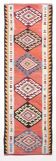 3x10 Turkish Orange & Burgundy Kilim Runner Rug, 92x302Cm