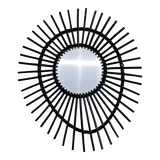 Rattan sun mirror