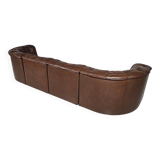 De Sede DS-11 modular sofa in original brown leather, 1970s.