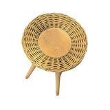 Rattan stool designed by J. Kalous, Úluv, Czechoslovakia, 1960s