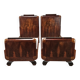 Pair of Art Decò single beds in mahogany and pink maple, 1940