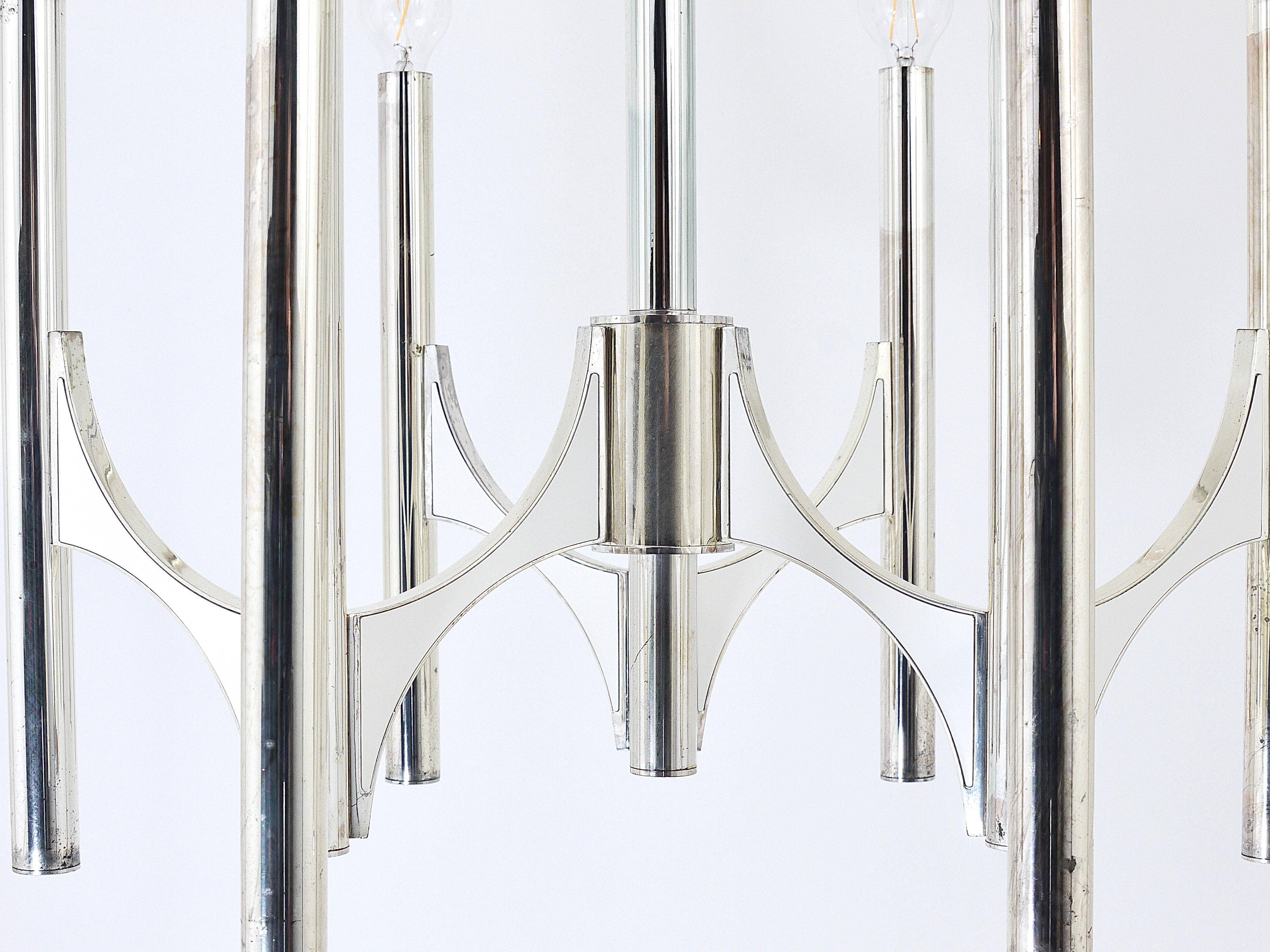 Mid-Century Lustre Gaetano Sciolari Sirius Silvered, Lightolier, Italy