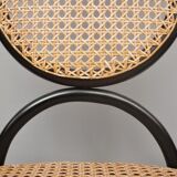 Chairs in curved beech and vienna straw, 1980s, set of 4