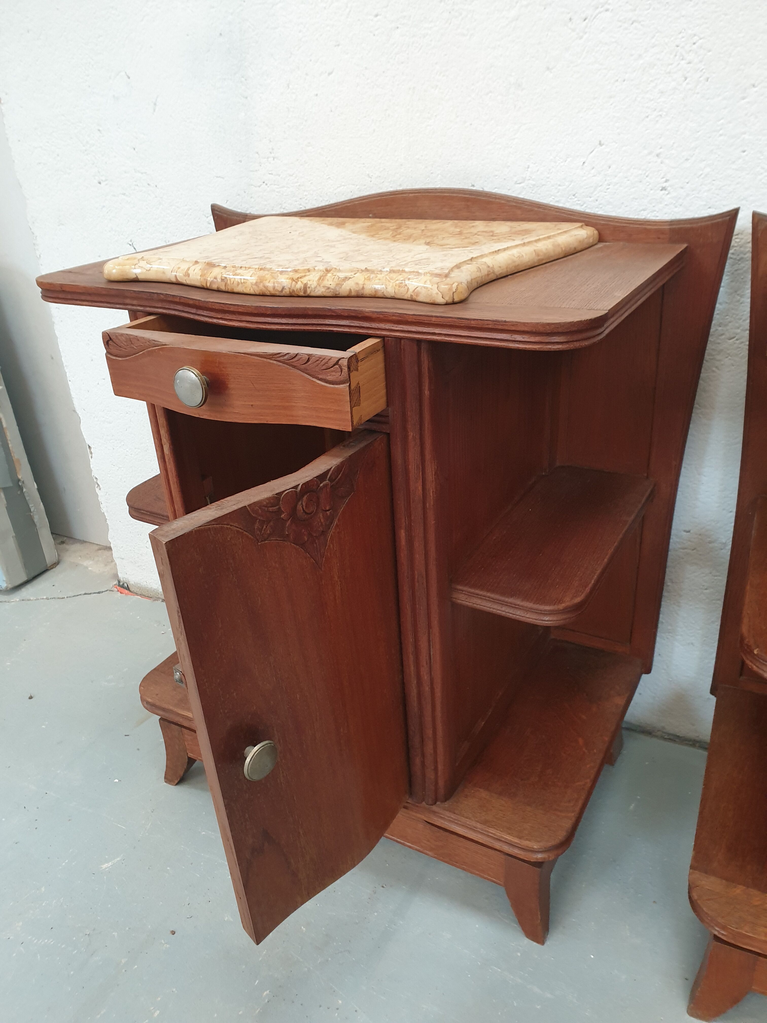 Pair of vintage bedside tables 40s