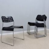 Omstack vintage metal chairs BIEFFEPLAST 1970s