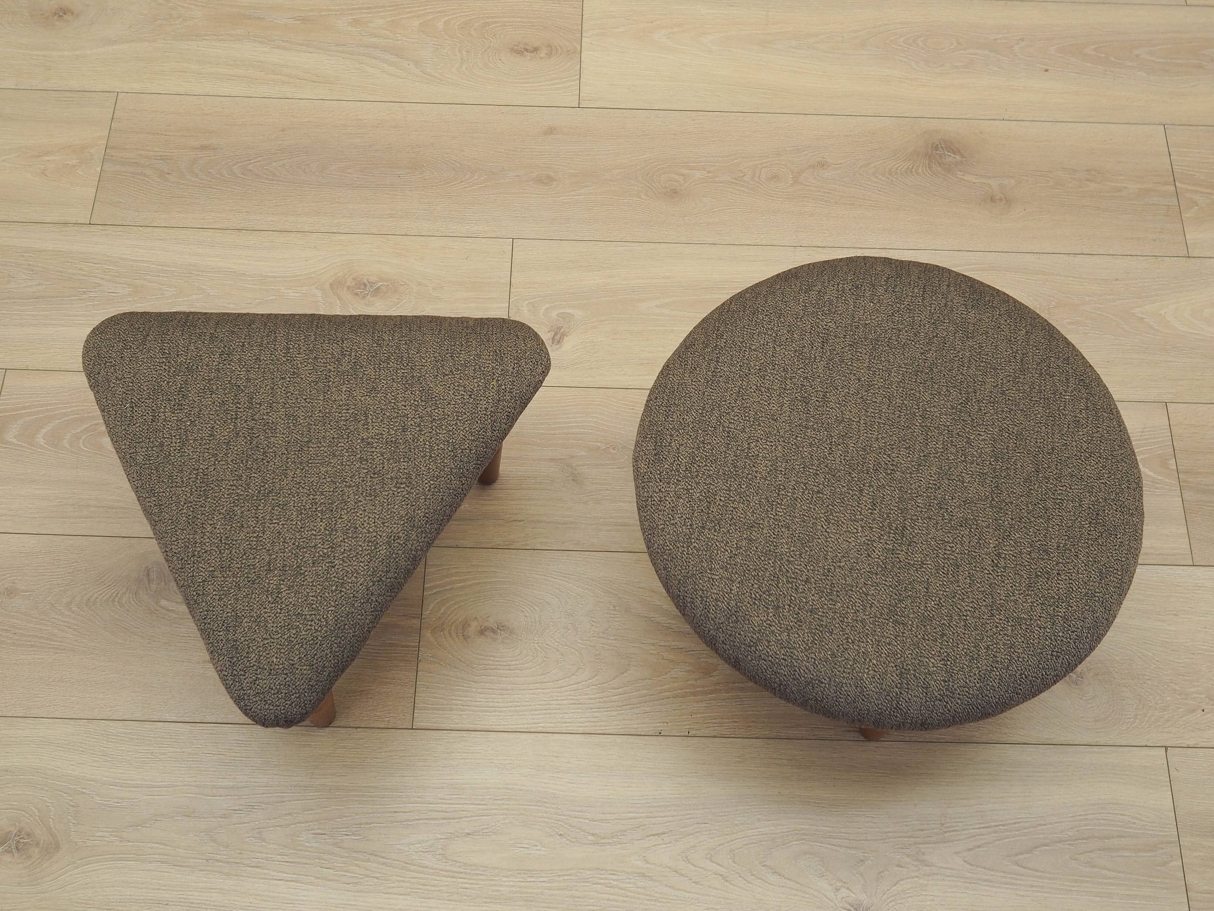 Set of two brown footstools, Danish design, 1990s, production: Denmark