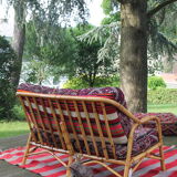 Vintage bamboo sofa 90