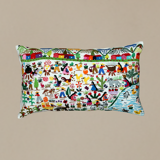 Hand-embroidered cushion