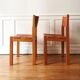 Paire de chaises orme et cuir Maison Regain
