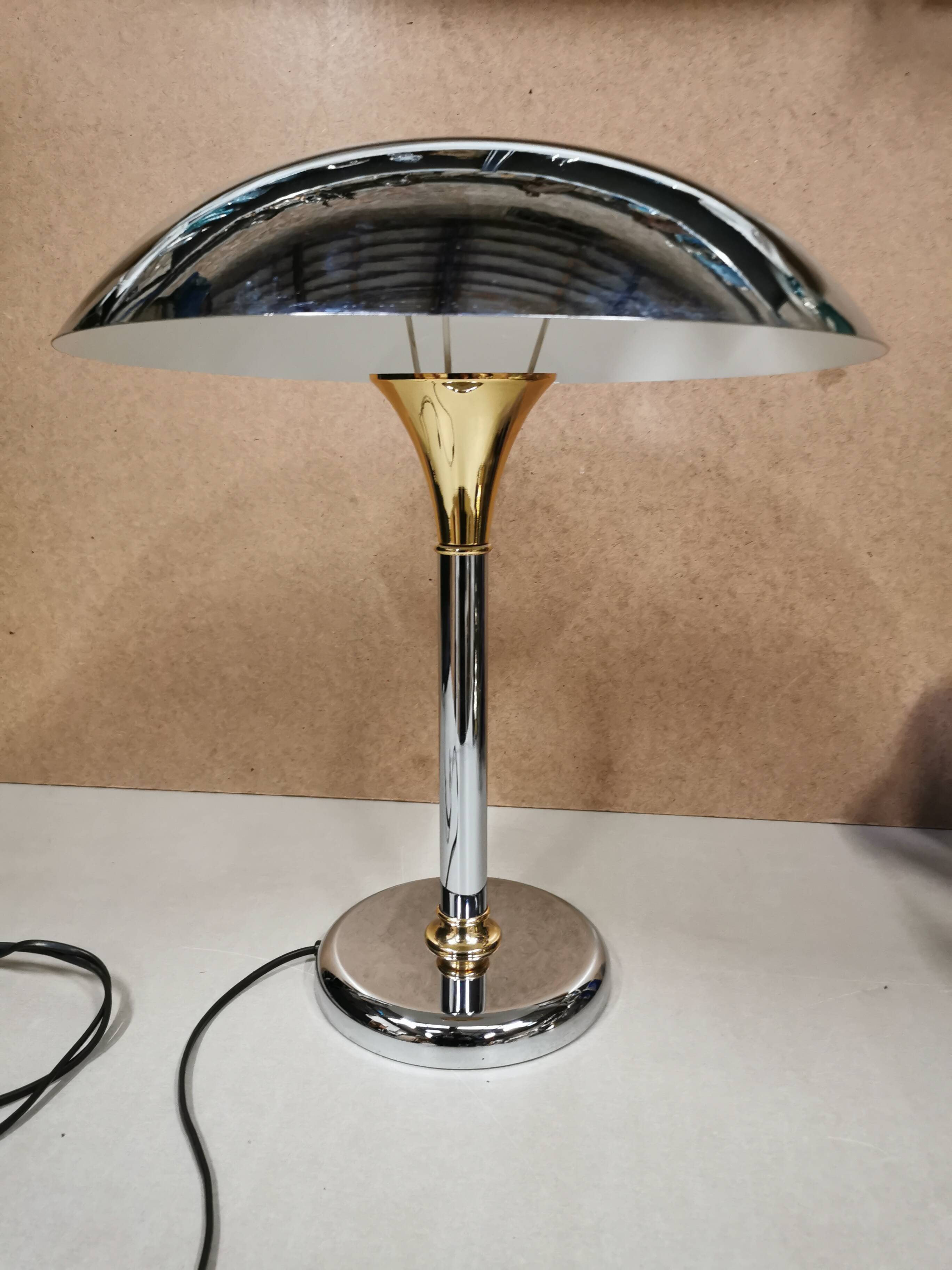 Swann Design Chrome Desk Lamp Vintage Mushroom Liner Lighting