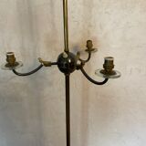 Bronze design floor lamp, black lacquered and glass cup