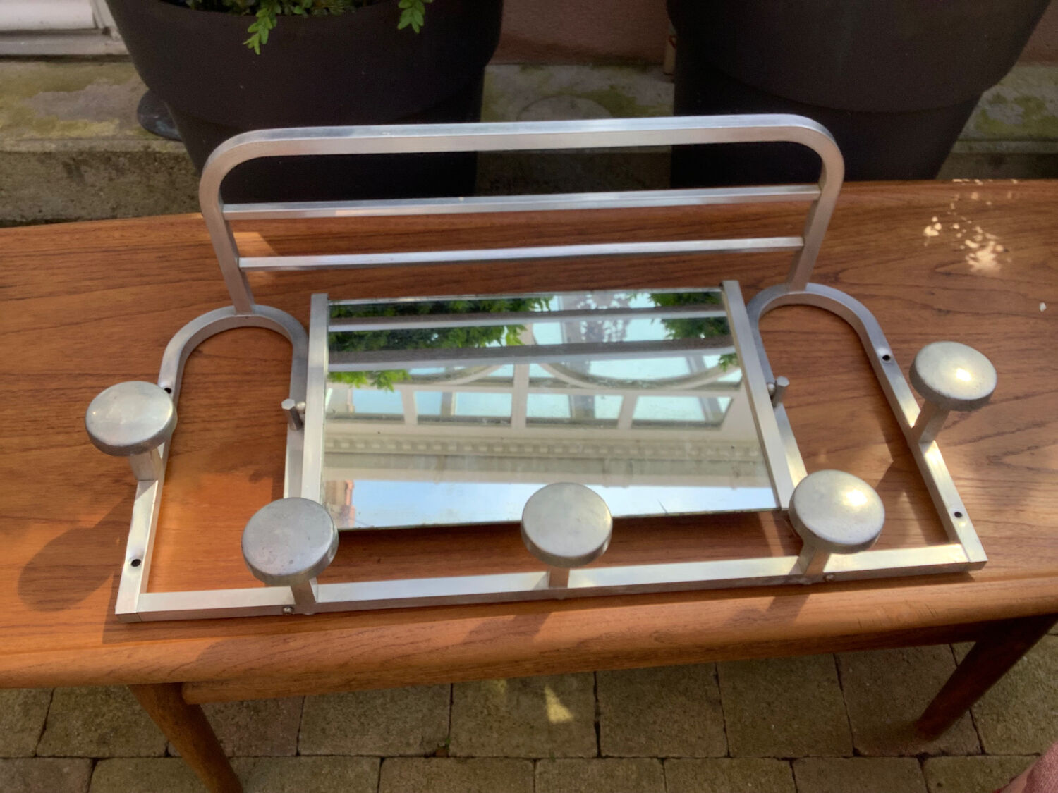 Coat rack aluminum 1970s