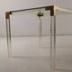 Vintage coffee table from the 1970s in brass and glass, Italy.