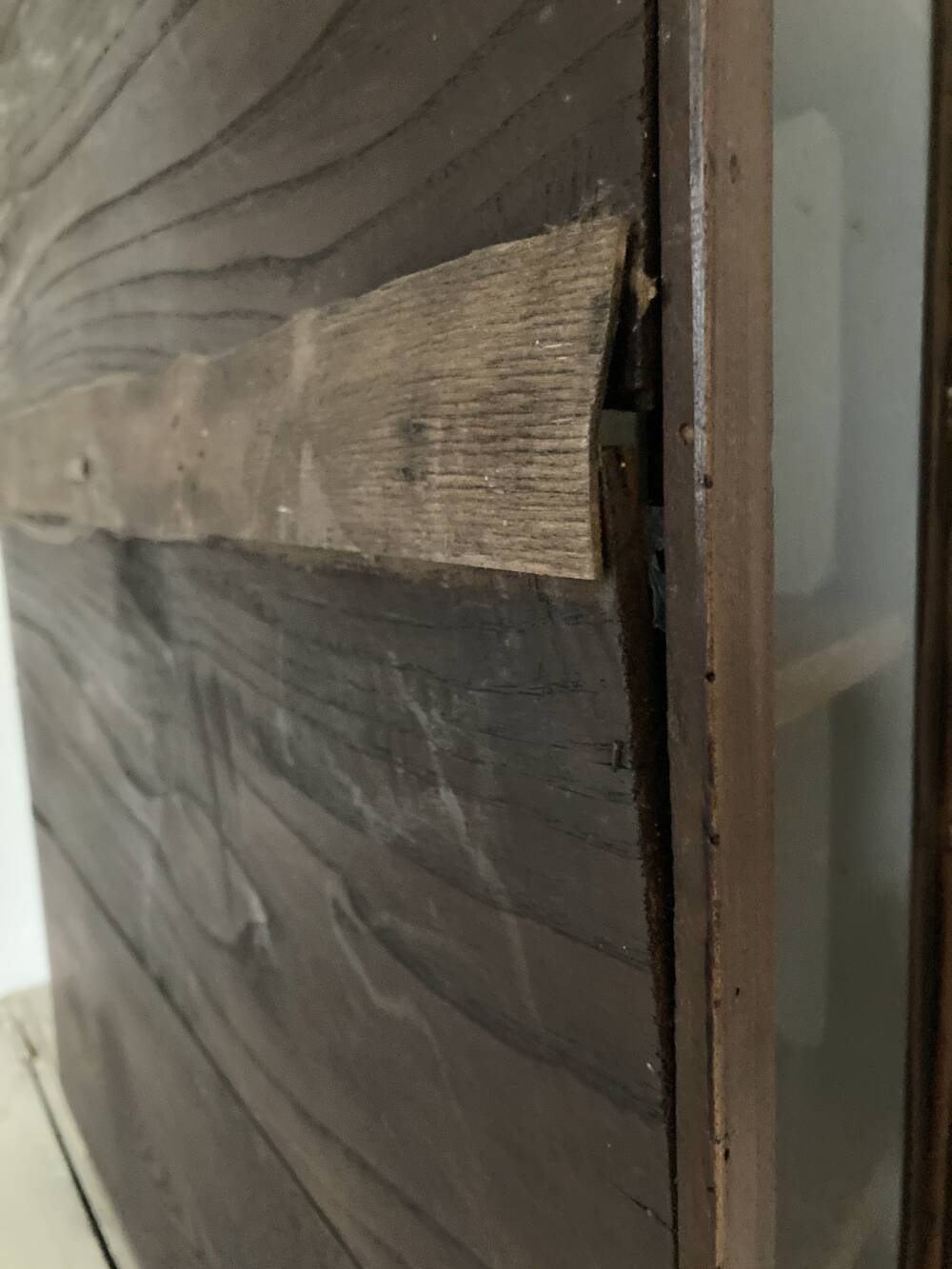 Antique wooden wall display cabinet