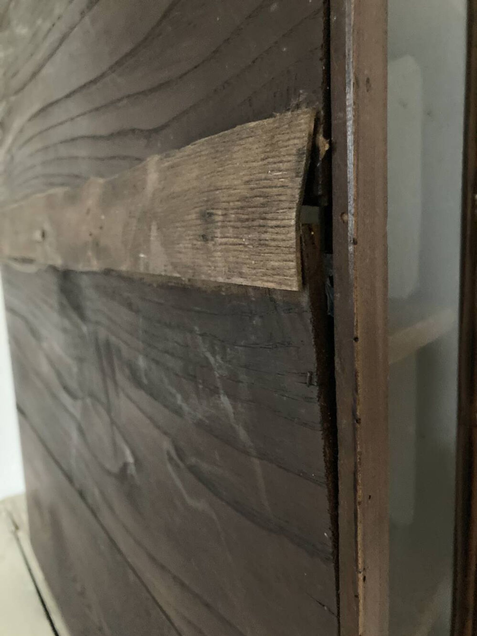 Antique wooden wall display cabinet