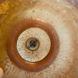 Vintage amber blown glass pendant light
