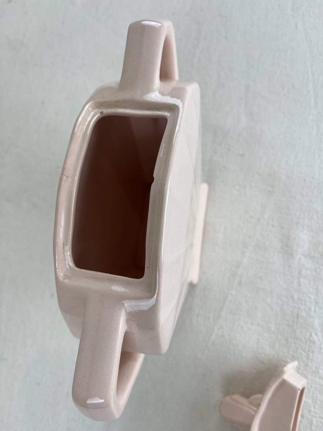 Art Deco pink sugar bowl