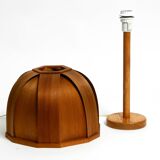 1970s Swedish pine bent veneer table lamp by GB Solbackens Svarveri