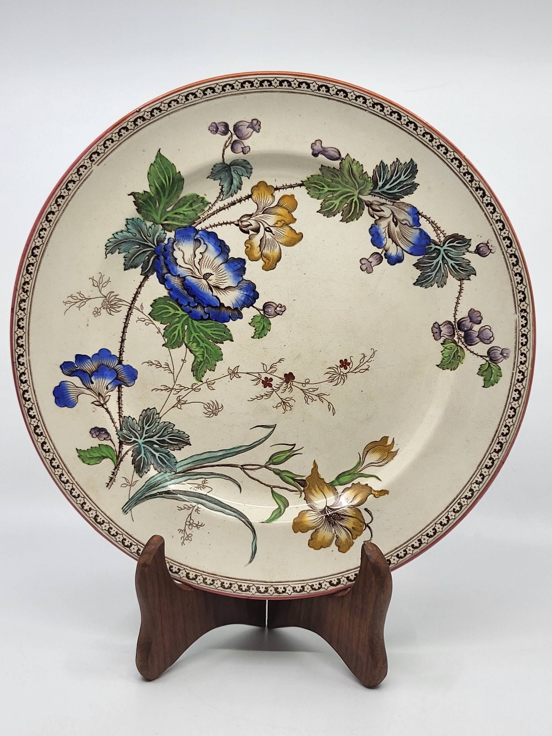 Victorian plate set by Brownfield & Sons model "Texas" England 1880