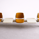 Vintage 3-seater waiting bench with integrated tables - 1970s