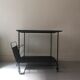 Perforated black metal trolley service, Matégot 1950 design