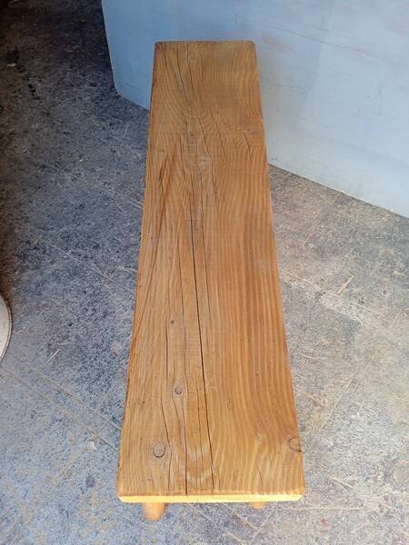 Bench 100 cm old solid wood patinated