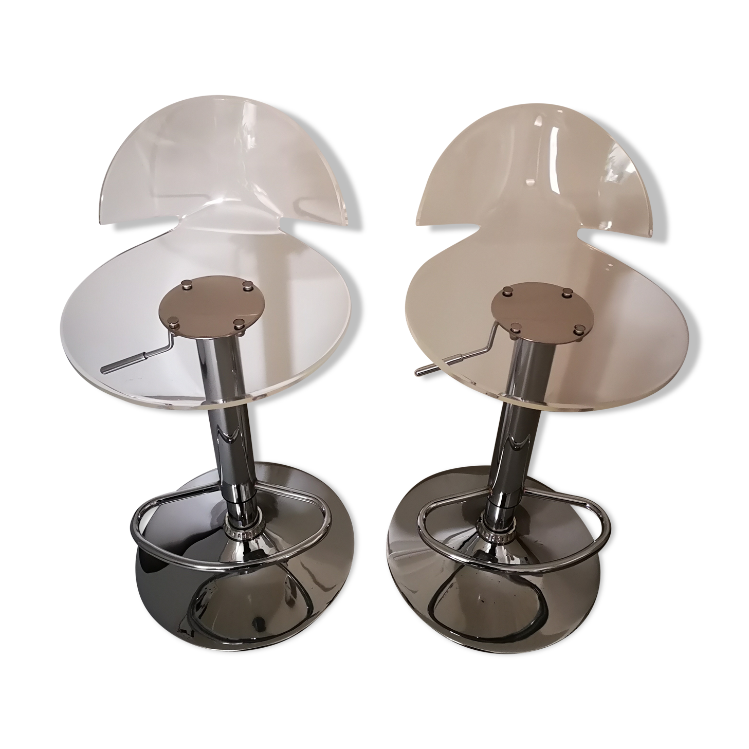 2 plexiglass bar stools