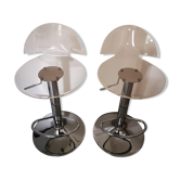 2 plexiglass bar stools