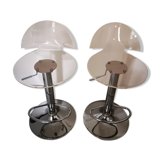 2 plexiglass bar stools