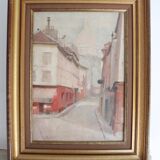 R. Joly "Rue Norvins in Montmartre with a view of the Sacré-Cœur" oil on canvas